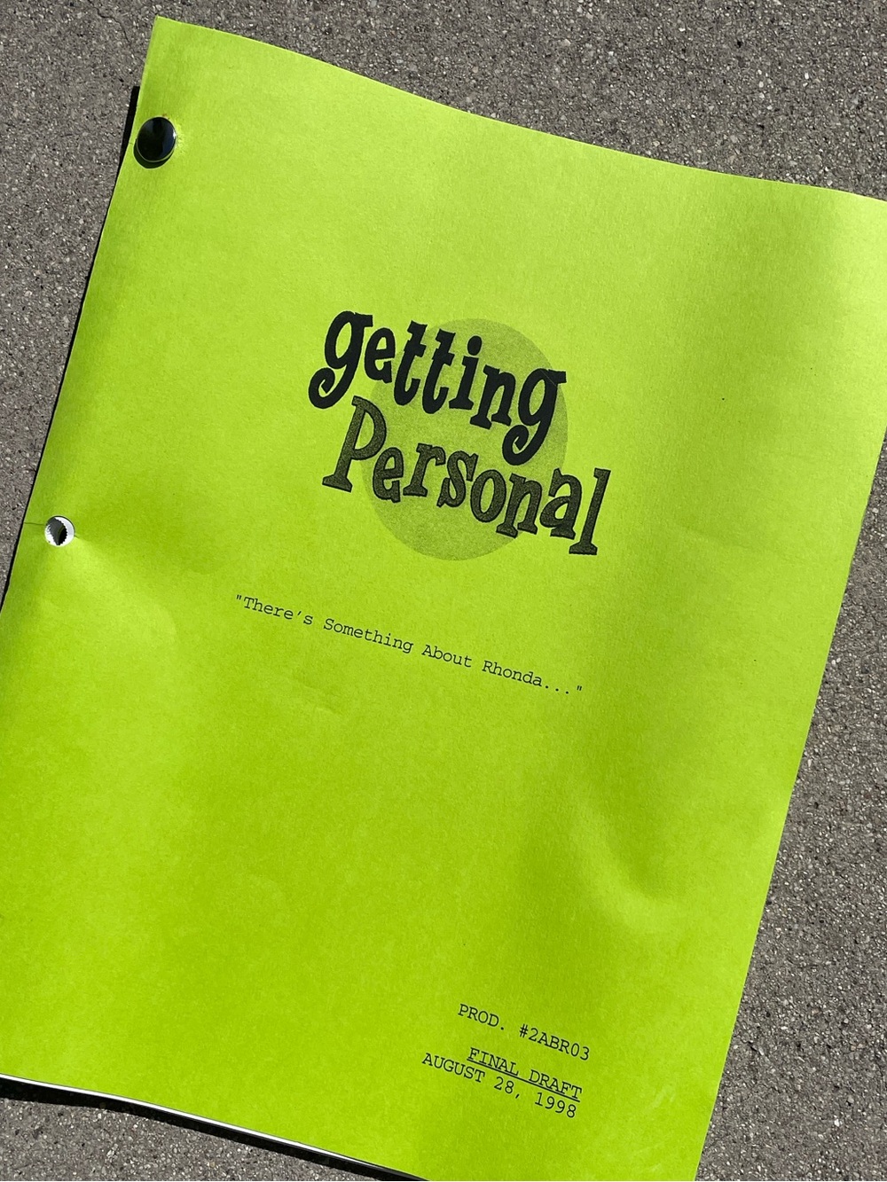 Vtg Getting Personal 90s TV Series Vivica Fox Jon Cryer Production Used Script